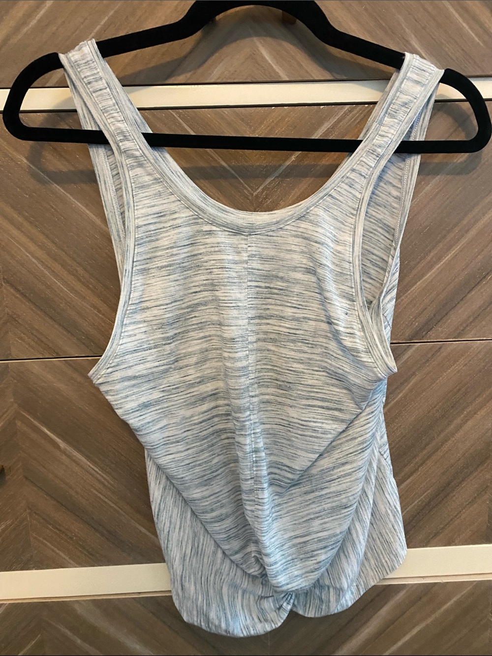 Athleta Light Heather Blue Twist-Back Tank Top